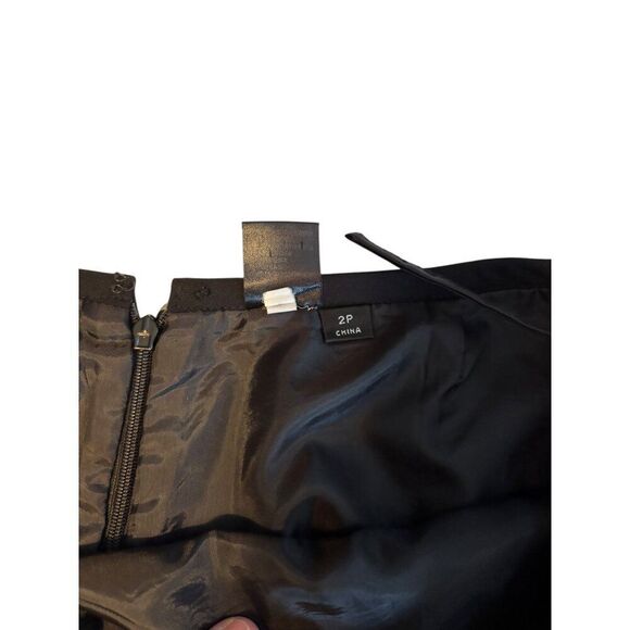 Black Pleated A-Line Skirt Womens Size 4P 100% Polyester Made In China - Picture 8 of 9